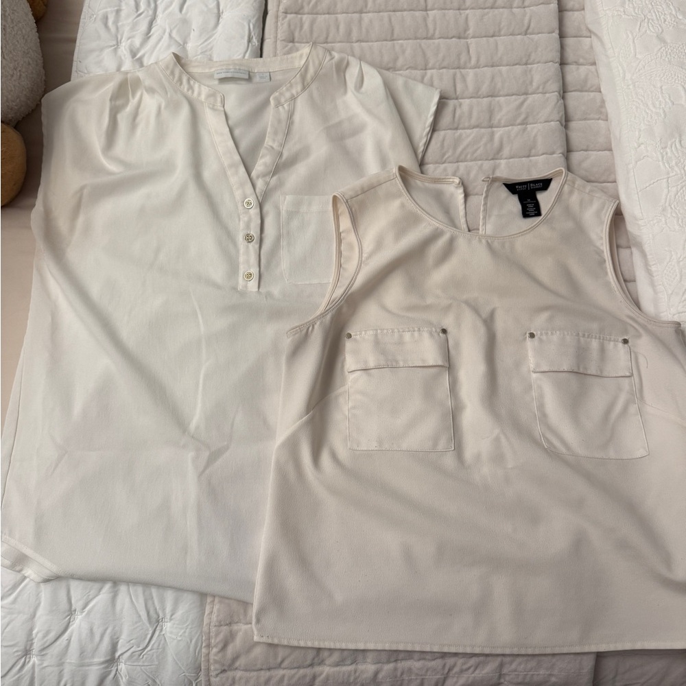 Cream Sleeveless Blouse Set